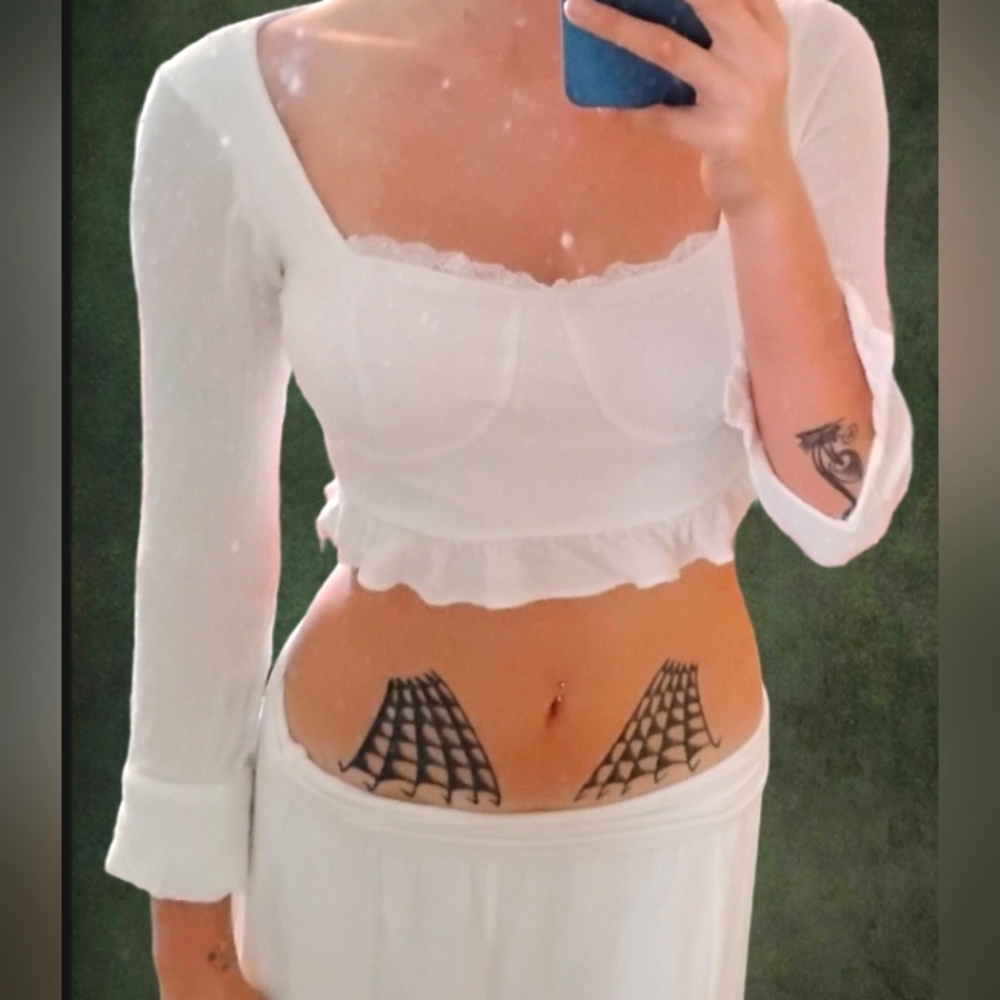 White lacy Nasty Gal top